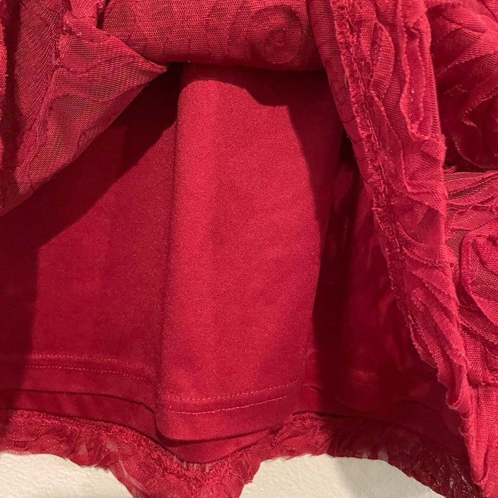 Stoosh vintage goth red rose skirt with black elastic waistband. Size L… - Picture 4 of 5
